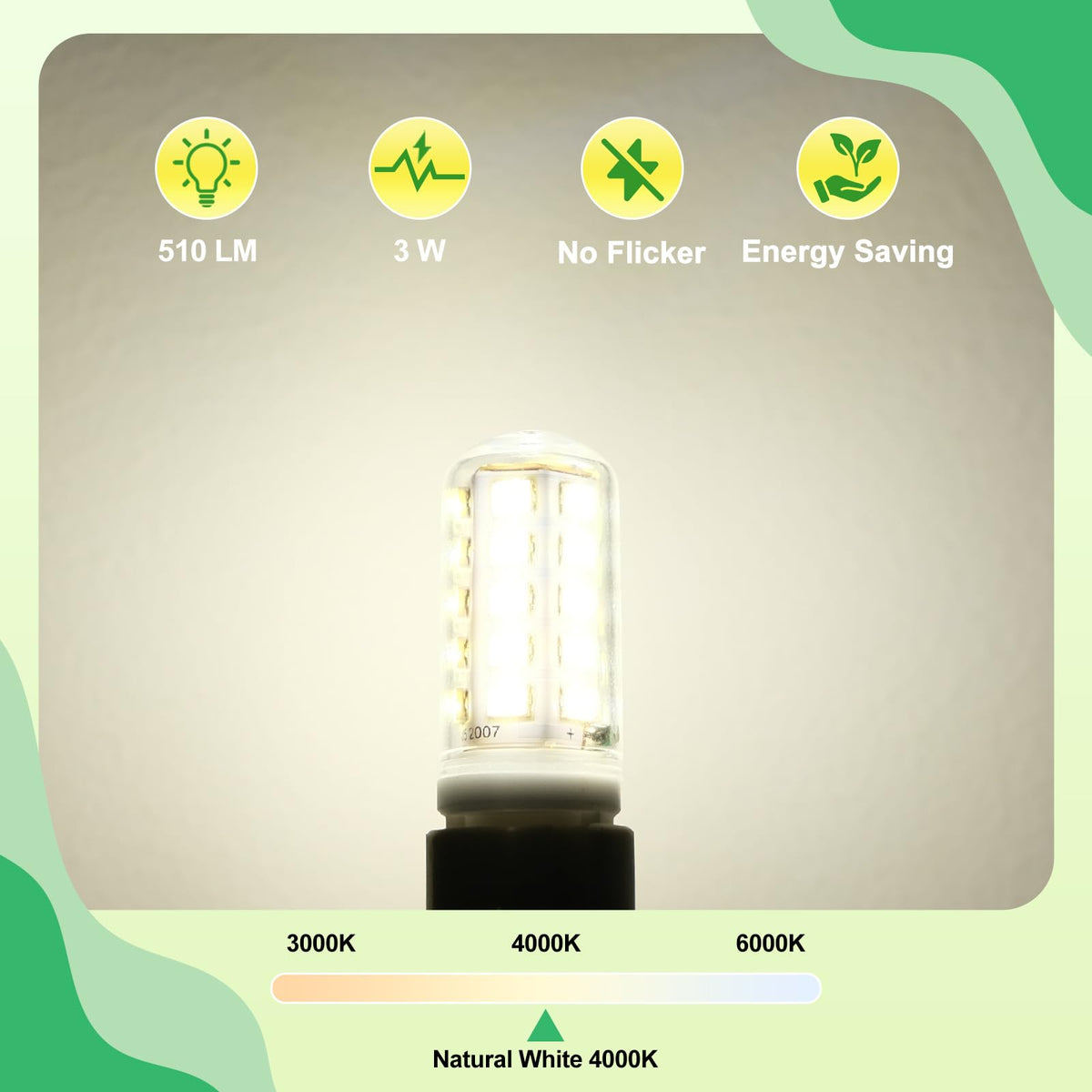 G9 Led Bulbs Warm White 6-Pack, 3W 510 Lm 3000 Kelvin G9 Led Light Blubs, Equivalent to 30-40W Halogen, 220-240V No Flicker Non-Dimmable Energy Saving, for Home Lighting Decor [Energy Class C]