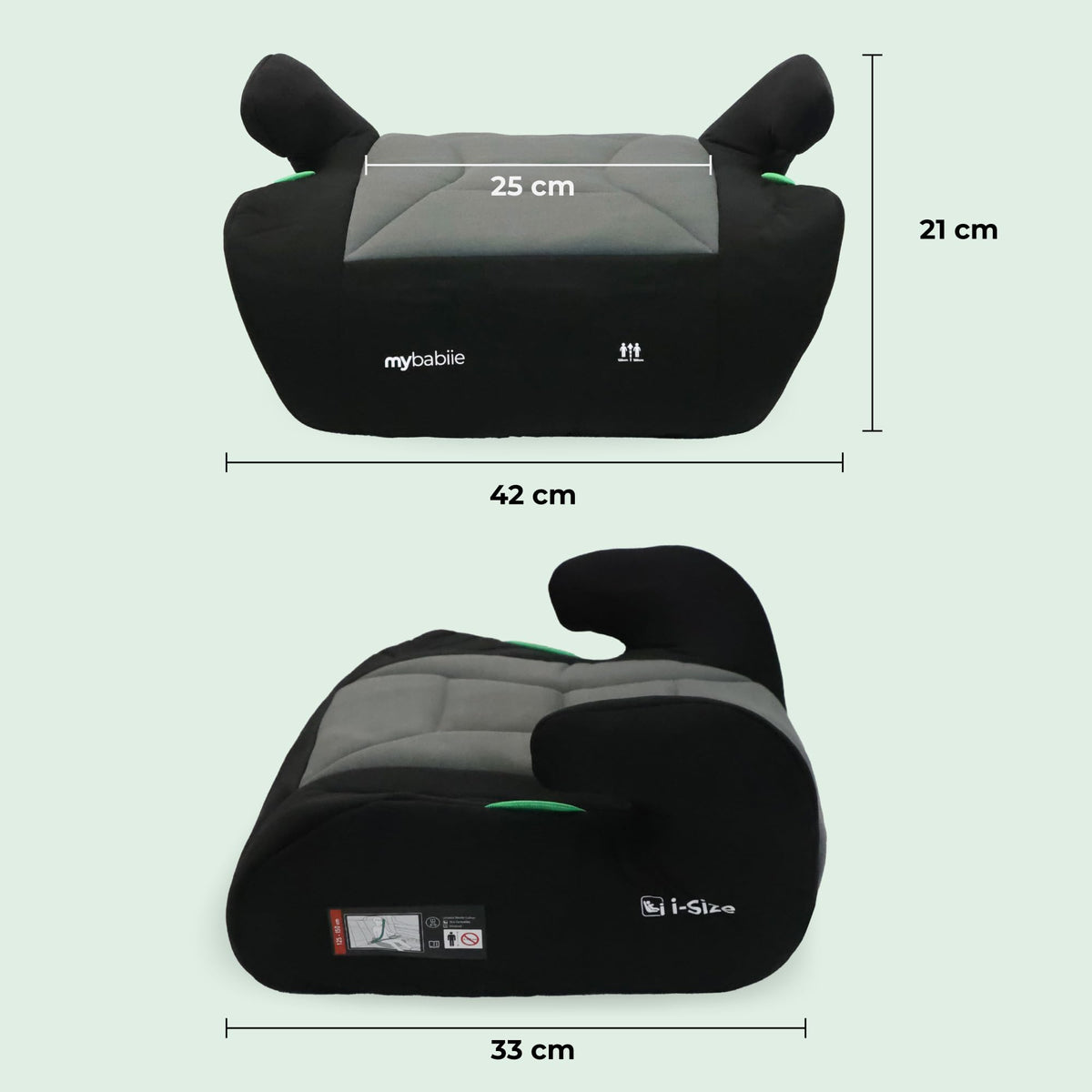 My Babiie MBCSB10 Booster Car Seat - Lightweight at 1kg, Approx. 6-12 Years (125-150cm, 22-36kg), R129, i-Size Backless Child Car Seat, Group 3, Compact, Portable, Ideal for Travel - Pink Leopard