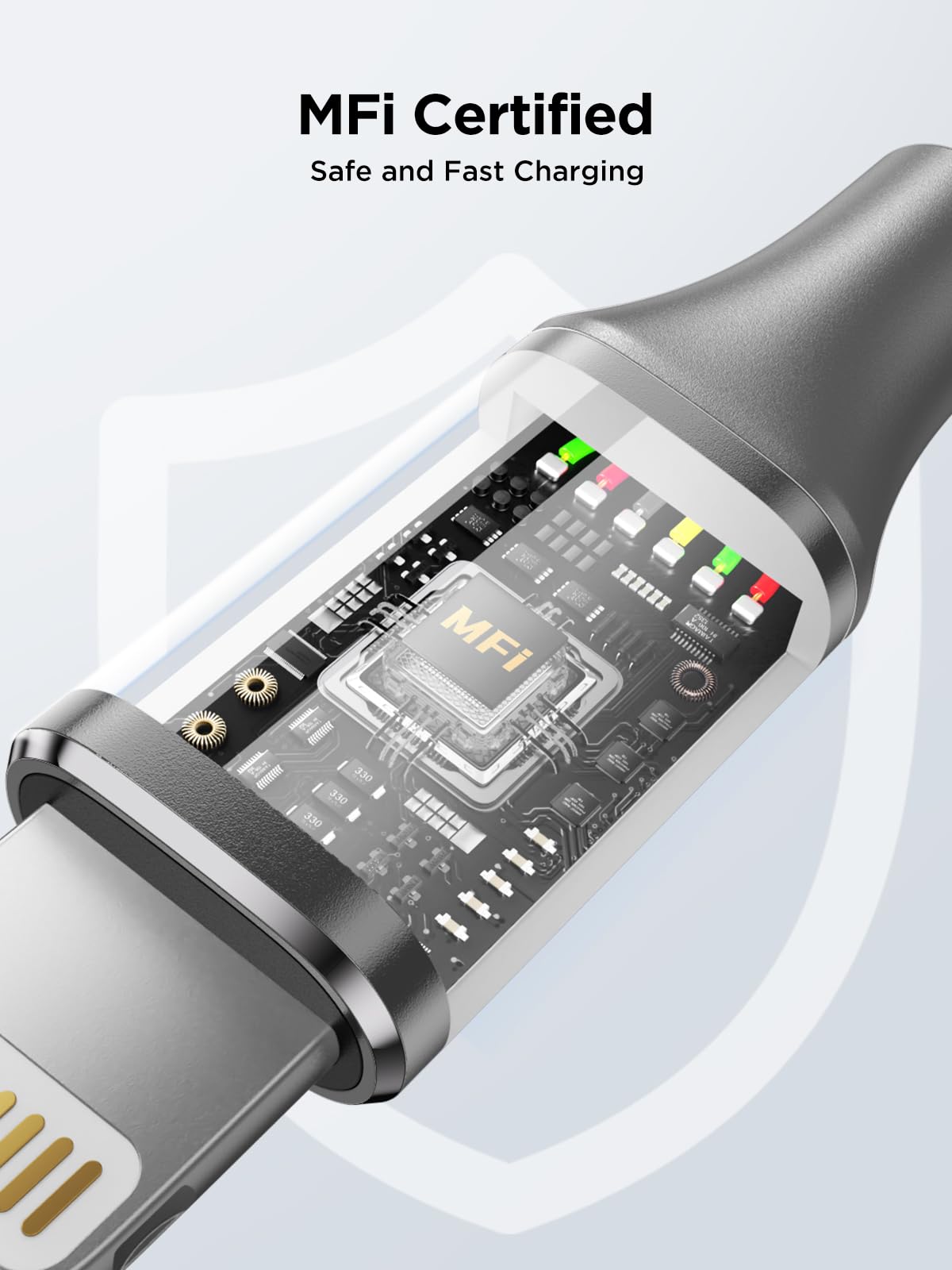 Aioneus iPhone Charger Cable 2M MFi Certified Lightning Cable Fast Charging