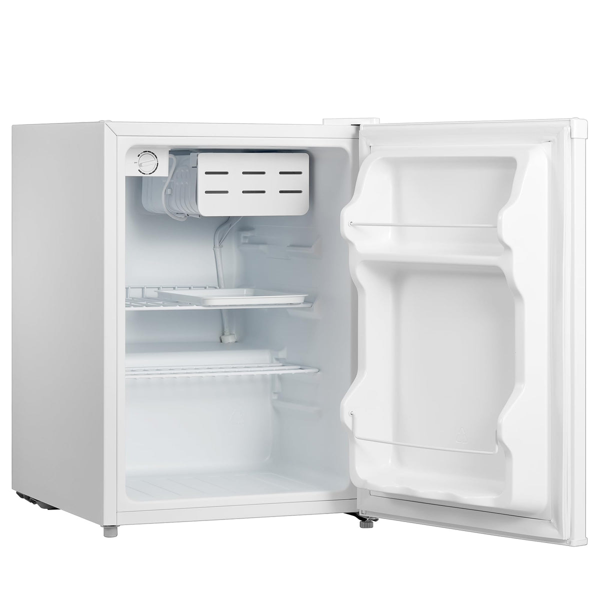Russell Hobbs Table Top Larder Mini Fridge 66L Capacity, Reversible Door & Adjustable Feet, 0 to 8 Degrees Manual Temperature Control, Silver RH67TTLF0E1SS