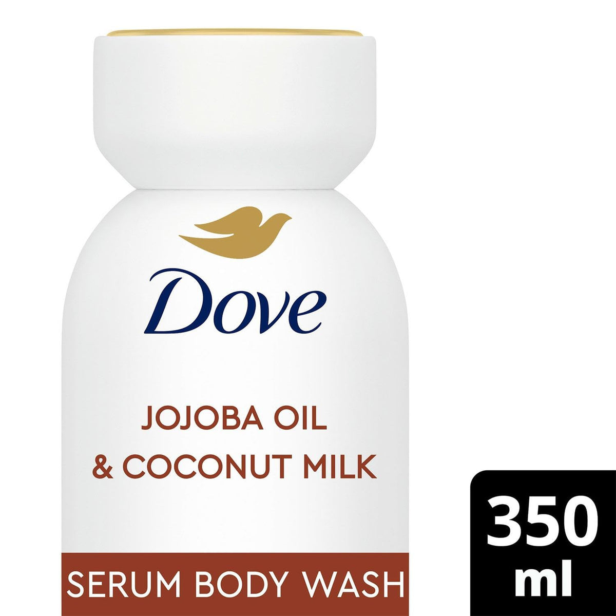 Dove Body + Mind Jojoba Oil & Coconut Milk Serum Body Wash body cleanser with antioxidant-rich vitamin E for glowing skin 350 ml