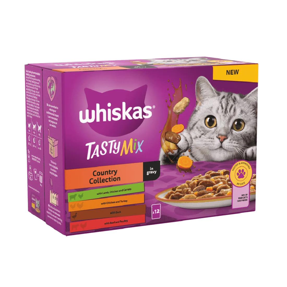 whiskas Tasty Mix 1+Chef´s Choice in Gravy 40x85g Pouches, Adult Cat Food