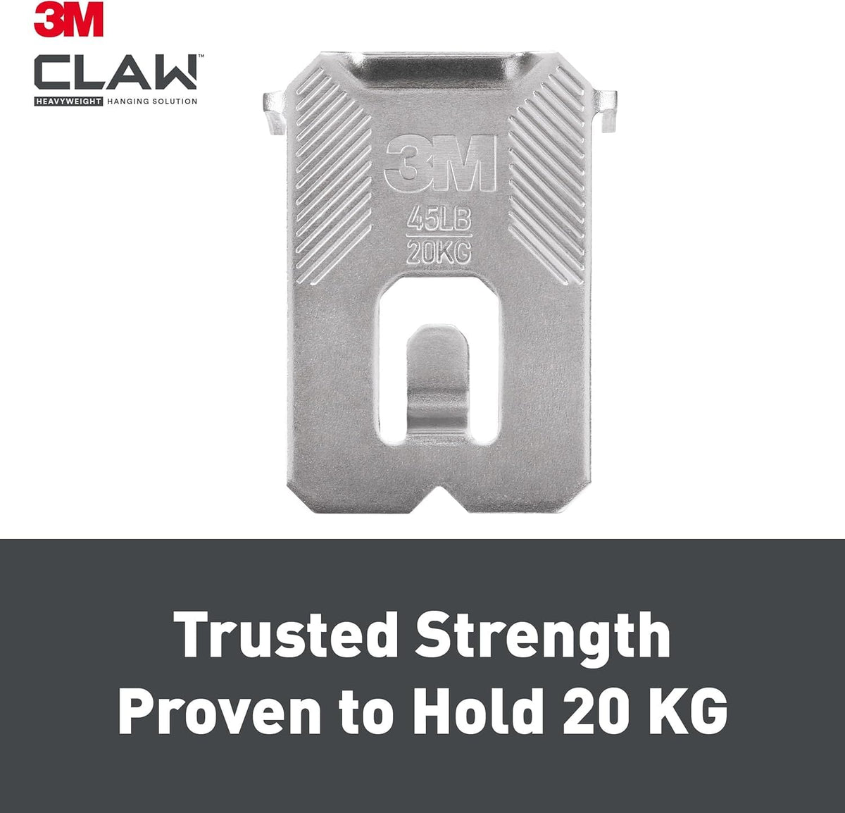 3M Claw Plasterboard Picture Hanging Wall Hooks For Hanging Home Décor, 4 Hangers, Holds up to 7 kg - Ideal for Heavyweight Items