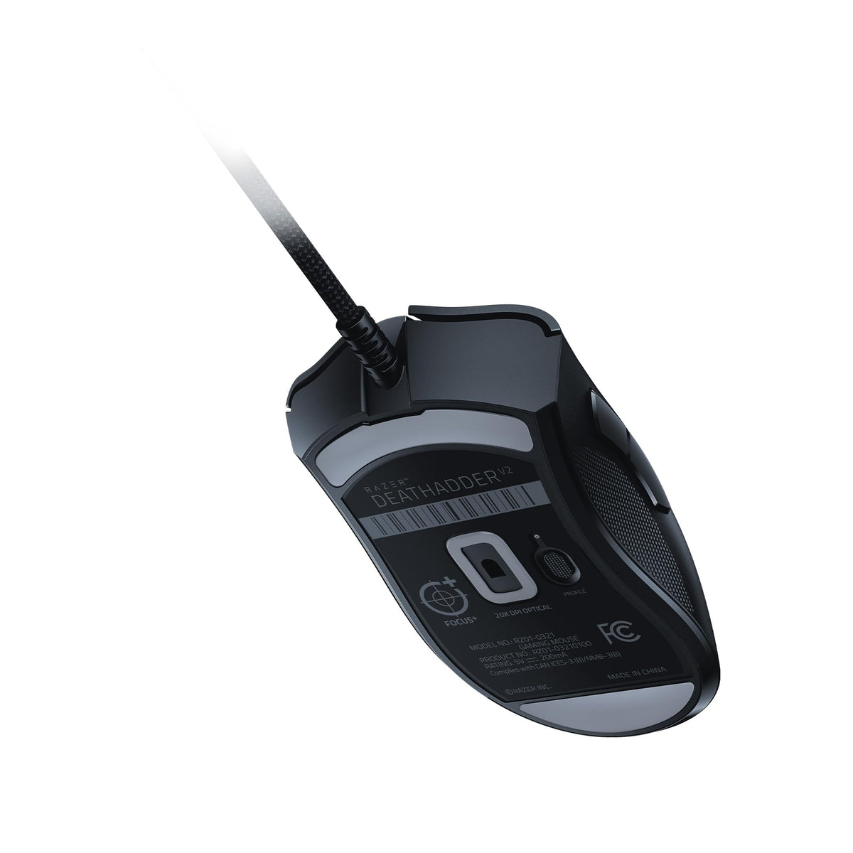 Razer DeathAdder Essential (2021) - Wired Gaming Mouse (Optical Sensor, 6400 DPI, 5 Programmable Buttons, Ergonomic Form Factor) White