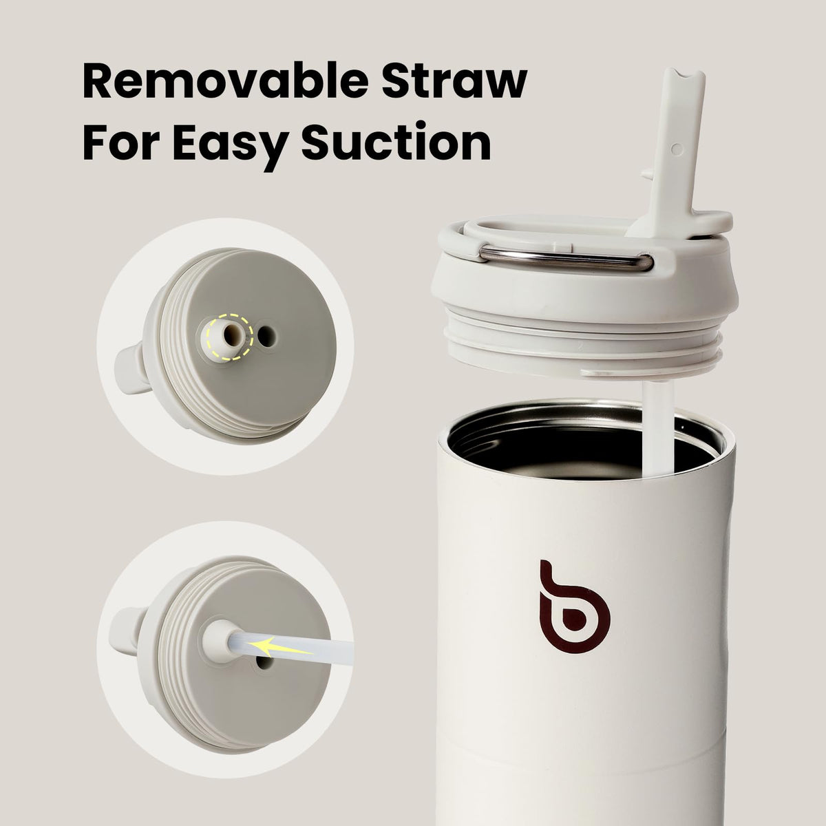 Bottle Bottle Stainless Steel Water Bottle 700ml with Straw and Lid Sports Insulated Metal Water Bottles with Handle(Black)