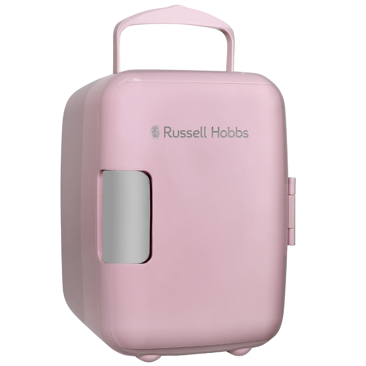 Russell Hobbs RH4CLR1001 4L/6 Can Portable Mini Cooler & Warmer for Drinks, Cosmetics/Makeup/Skincare, AC/DC Power, Retro Style, White, For Bedroom, Home, Caravan, Car