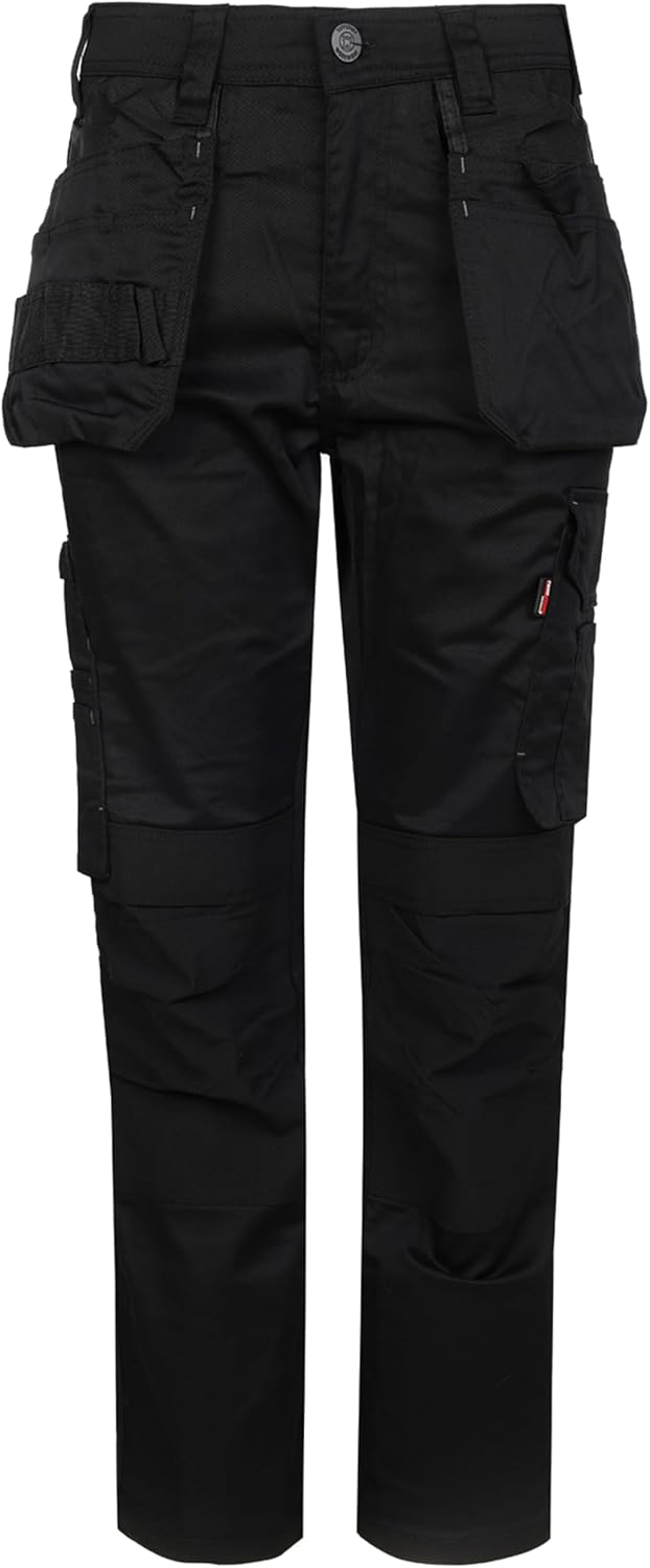 TuffStuff - Proflex Work Trousers - Heavy-Duty Tradesman Trousers with Knee Pad Pockets & Tuck-Away Holster Pockets - 260gsm Full Stretch Fabric, Slim Fit Design