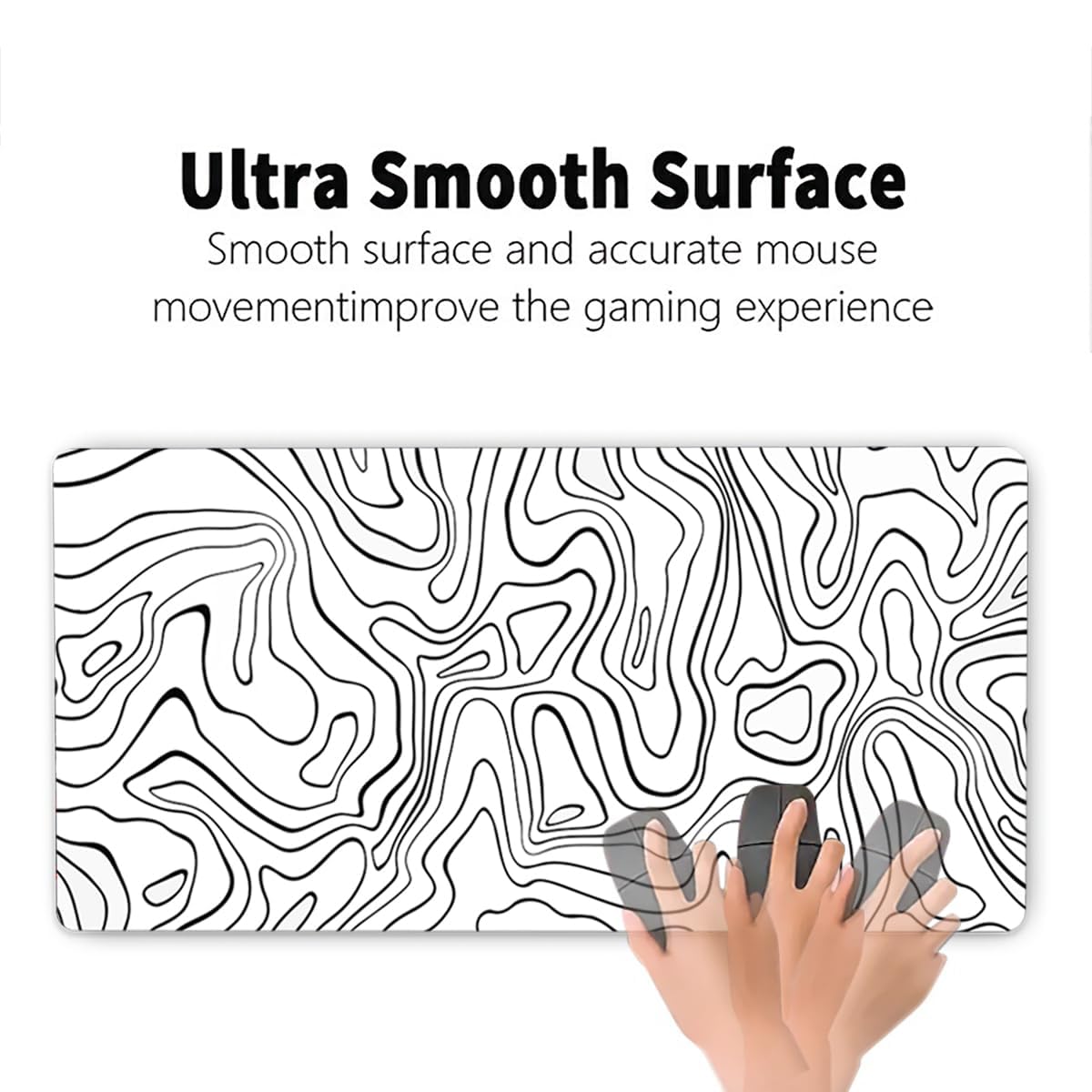 Rcege Large Gaming Mouse Pad Extended Desk Mat with Non Slip Stitched Edge