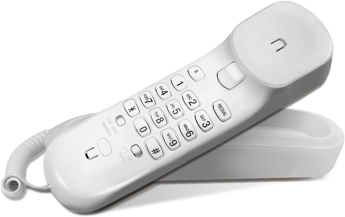 VTech CD1100 Trimstyle Corded Home Phone.No AC Power Required,Landline Phone with last number redial key,ringer control,receiver volume control,recall key,hearing aid compatible,table&wall mountable