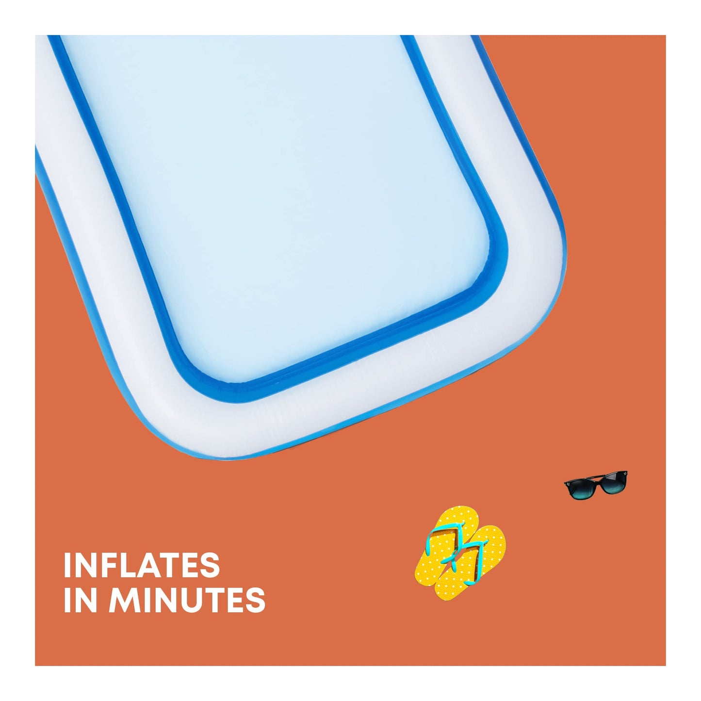 SPLASH! 8.5ft Rectangular Inflatable Swimming Pool — 780 Litre Capacity