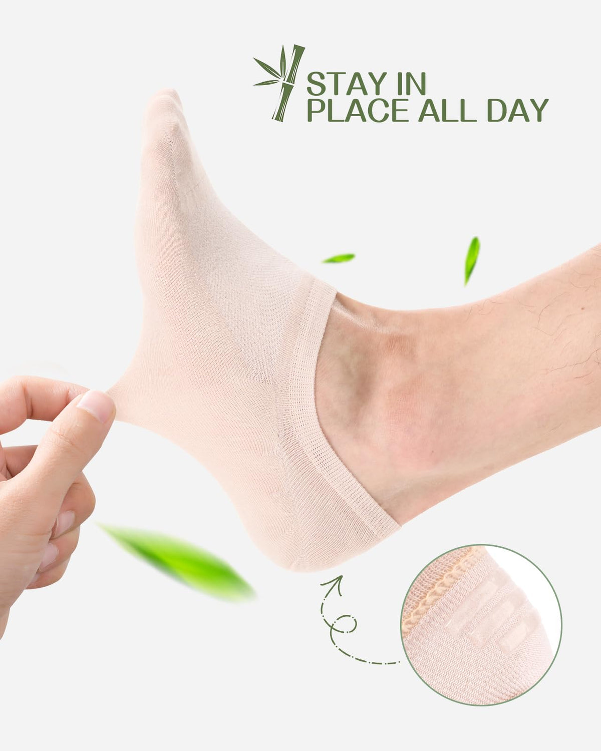 Cirorld Bamboo No Show Socks for Men & Women, 6 Pairs, Non-Slip
