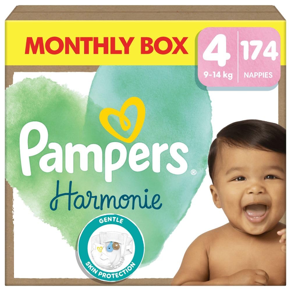 Pampers Baby Nappies Size 2 (4-8 kg / 9-18 lbs), Harmonie, 132 Count, Saving Pack, Baby Essentials for Newborn