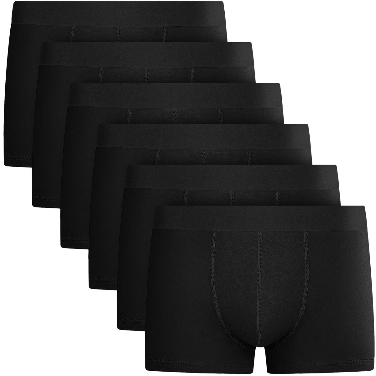 QINCAO Mens Boxers 6 Pack, Logo-Free Underwear, Soft Cotton, Breathable
