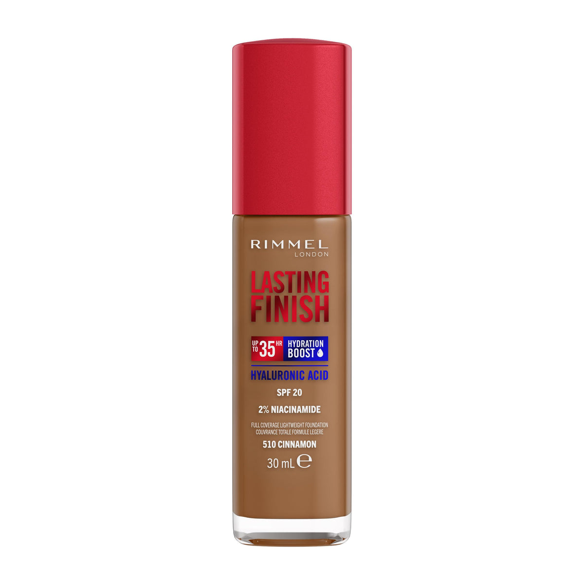 Rimmel Lasting Finish 35Hr Foundation 300 Sand, Full Coverage, Hydrating, SPF20, Hyaluronic Acid, Vitamin E, 2% Niacinamide, All Day Wear, Vegan, Cruelty Free