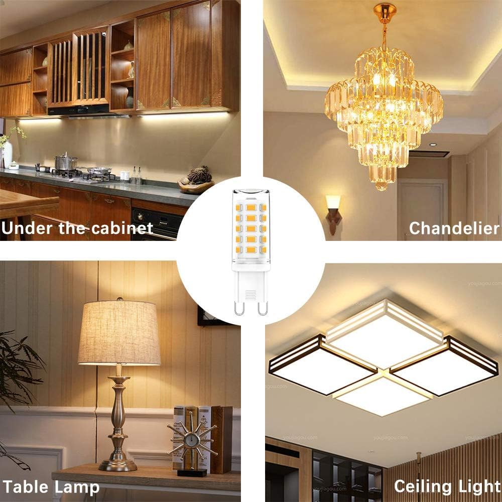 G9 LED Bulbs Warm White 2700K, 3W 350LM, Non-dimmable, 10 Pack