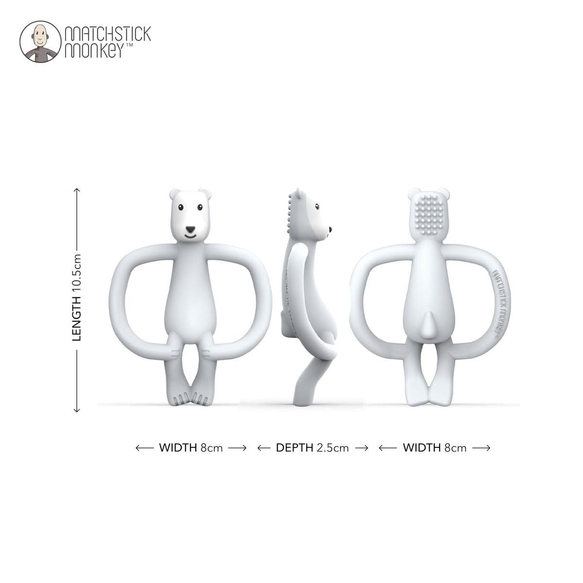 Matchstick Monkey, Antimicrobial Silicone Teether & Gel Applicator, Easy To Grip, BPA Free, 3 Months Old+, 11 cm, Gigi Giraffe, Pack of 1