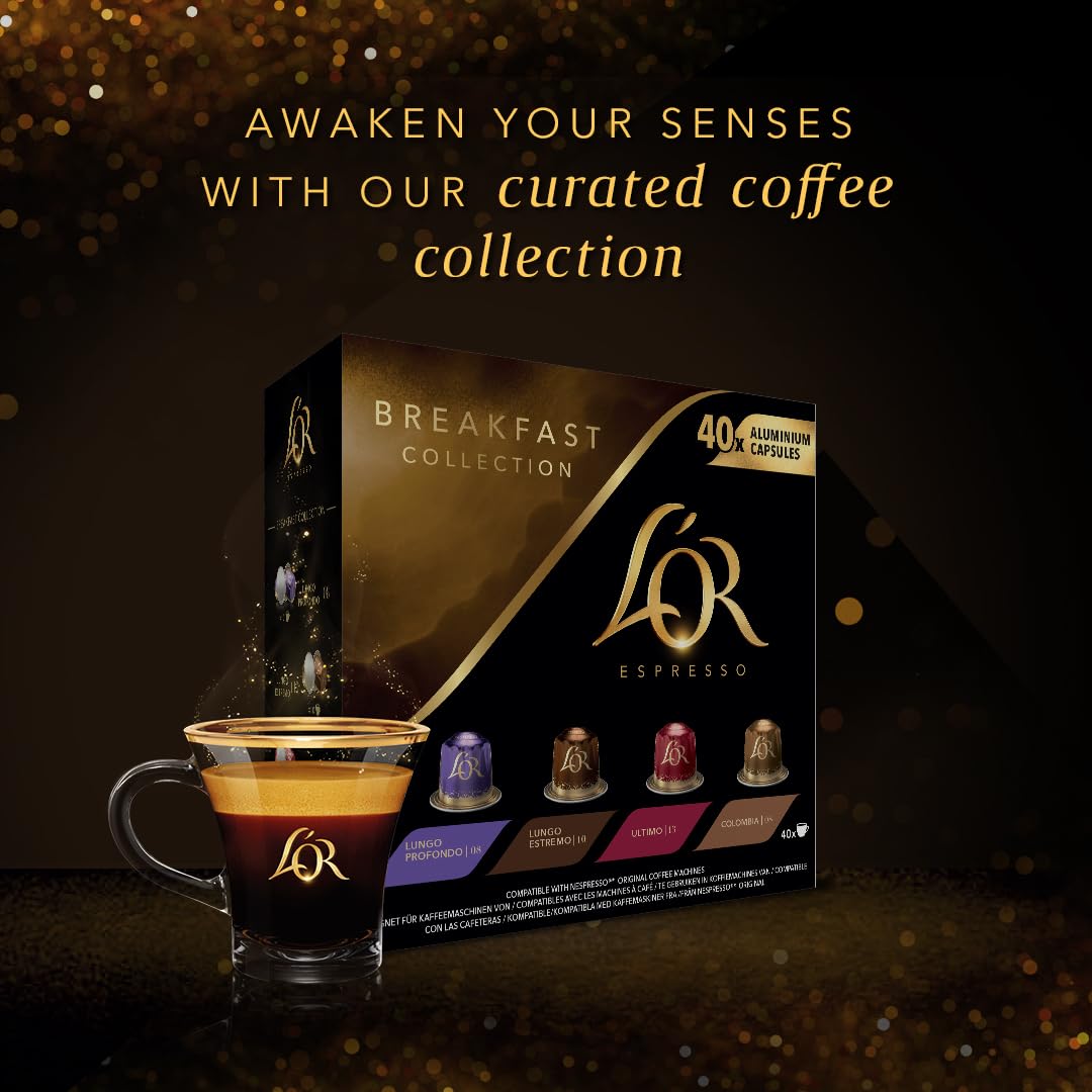 L'OR Espresso Intense Coffee Pods Variety Bundle (Pack of 12, Total 120 Capsules) Nespresso®* Compatible