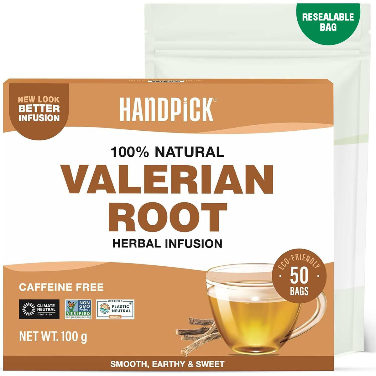 HANDPICK, Spearmint Tea Bags (100 Count), Spearmint Leaf Tea Bags
