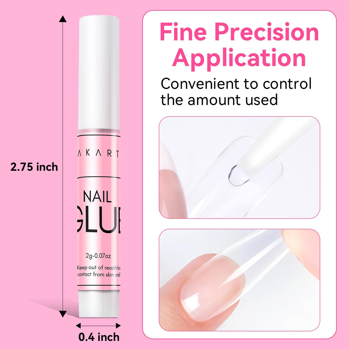 Makartt Extra Strong Nail Glue with Brush – 5s Dries Quickly, Long-Lasting Hold, 7ml Acrylic Adhesive for Nail Tips, Fake Nails & Repairs, No Nail Lamp Needed
