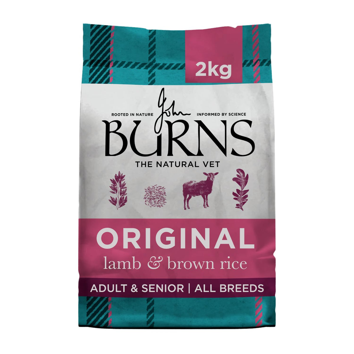 Burns Pet Nutrition Hypoallergenic Complete Dry Dog Food Adult and Senior Dog Original Chicken and Brown Rice 12 kg