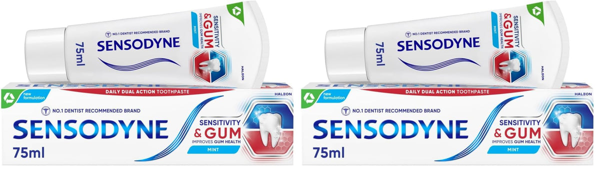 Sensodyne Toothpaste Sensitivity & Gum, Sensitive Toothpaste for Sensitive Teeth and Gum Problems, Mint Flavour, 75ml