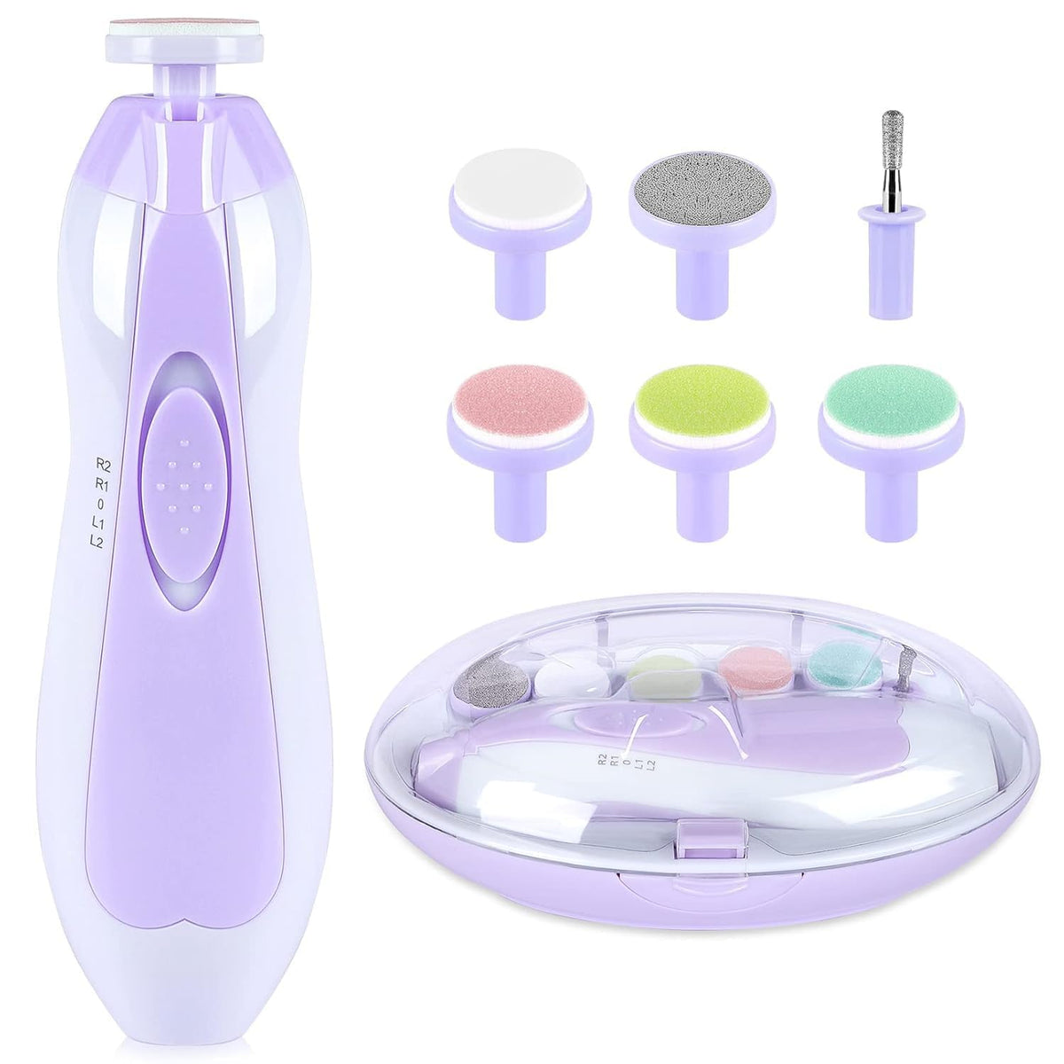 Qunlions life Baby Nail Trimmer Electric, 6 in 1 Rechargeable Baby Nail Clippers Manicure Set Grooming Kit for Toddler Infant or Adults (Pink)