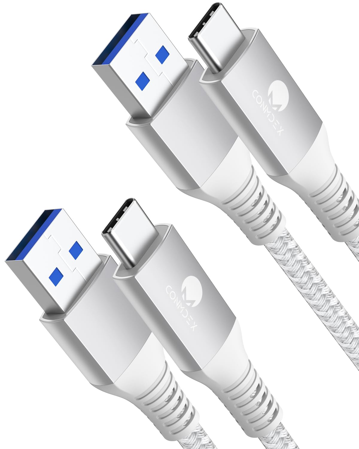 CONMDEX USB C Cable Short 50cm/0.5M 2Pack10Gbps Data USB3.1 Gen2 Type C Android Auto Cable QC3.0 3.1A USB A to C Fast Charger for Samsung Note20 Galaxy S24/S23/S22/S21 Z Flip 5 Tab S9 Pixel 9 Pro-Red