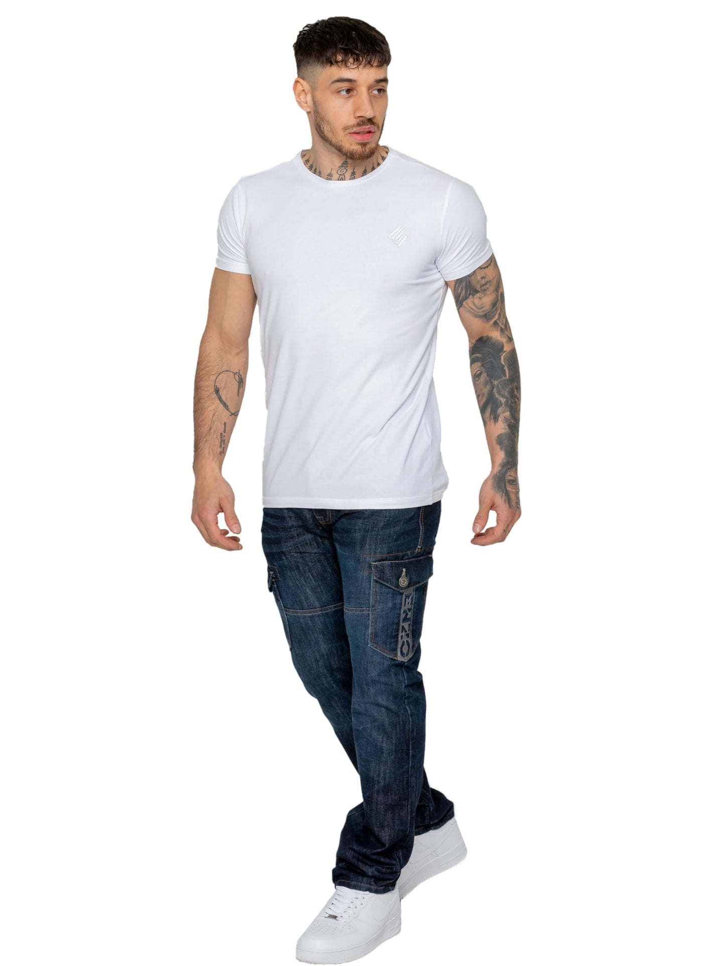 989Zé ENZO Mens Jeans Straight Leg Regular Fit Casual Cotton Denim Pants Trousers All Waist Sizes
