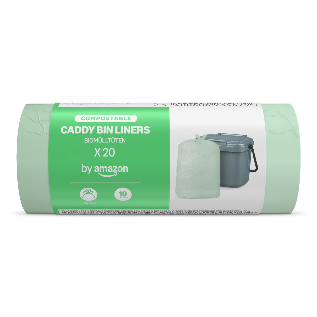 by Amazon Bin Liners with Carry Handles, 25 Litre, Transparent, 30 Count