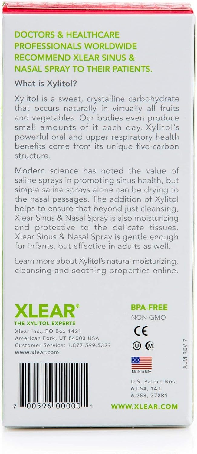 Xlear Natural Nasal Spray with Xylitol, 45 ml (Pack of 1)