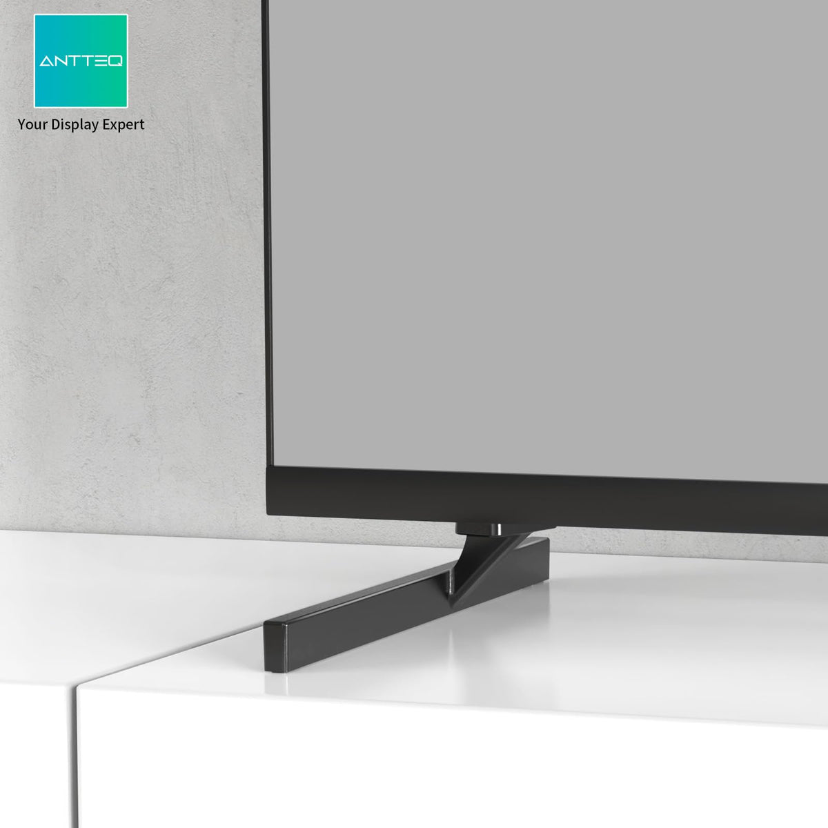 Antteq 32 Inch TV, Central Stand Design TV 720P Freeview HD Dolby Audio DVB T2/S2 LED Television, HDMI USB Media Player Monitor PS5 Xbox, Standard Nonsmart TV Small Screen for Bedroom Kitchen Black