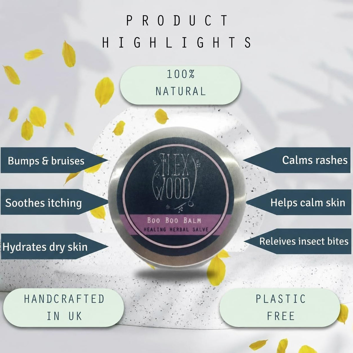 The Ilex Wood - Herbal Salve Gift Set - 100% Natural Handmade, Cruelty & Plastic Free. Skin irritation, scrapes, bites, stings soothes rashes, itching, dry skin, eczema, chapped hands. 3 x 100ml