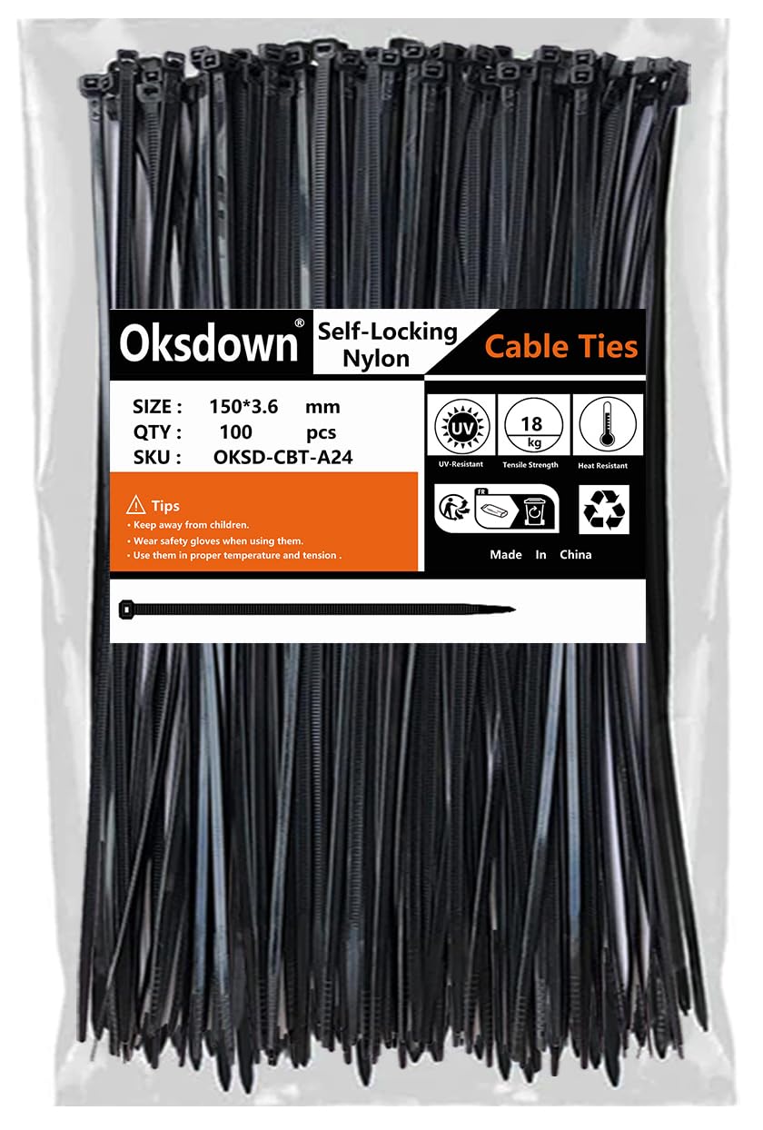 100 Pack Yellow Plastic Cable Ties 300mm×3.6mm Heavy Duty Strong Nylon Premium Self Locking 12 inch/30 cm Long Zip Tie Wraps
