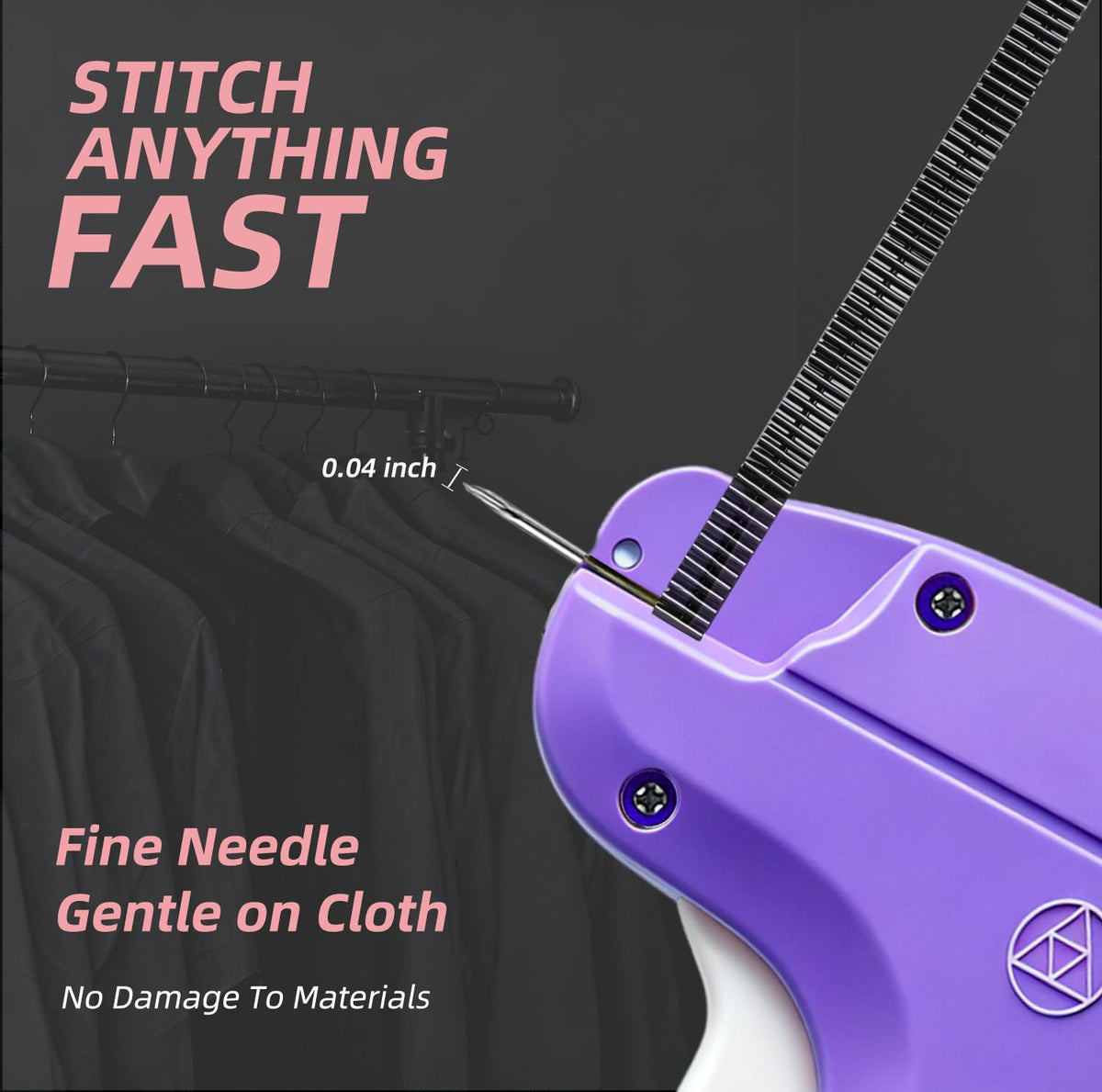 Stitchy Quick Clothing Fixer, Mini Stitch Gun for Clothes, Clothing Stitch Tagging Gun with Case,Stitchy Tool with 6 Needles,1500 Black & 1500 White 5mm Micro Fasteners