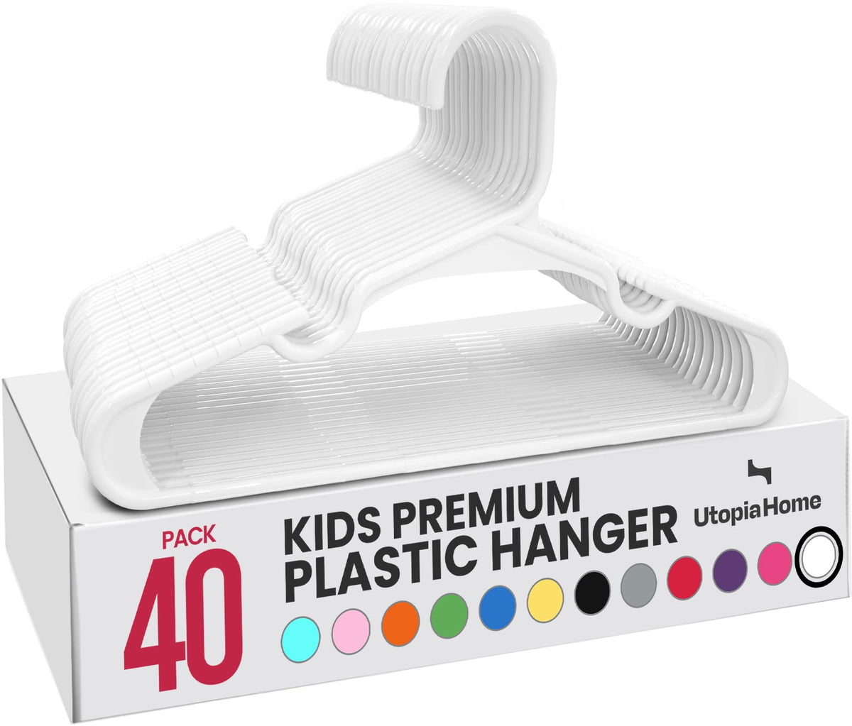 Utopia Home 20pcs Kids Hangers - 28cm Plastic Baby Hangers for Closet - Kids Hanger for Clothes and Baby Hanger for Closet - for Daily Standard Use (Grey)
