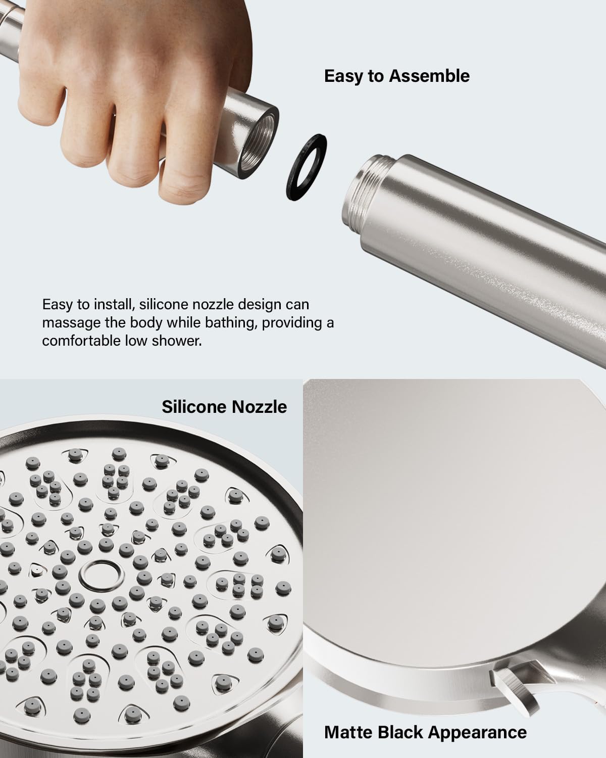 Cobbe Hard Water Filter Shower Head with 1.5m Hose and Holder
