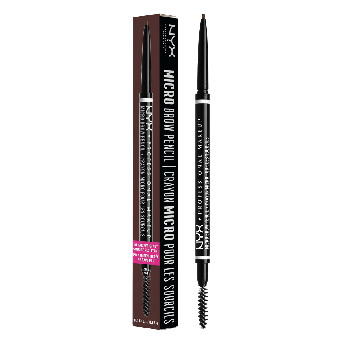 NYX Professional Makeup Micro Brow Pencil, Dual Ended Precise: Ash Brown