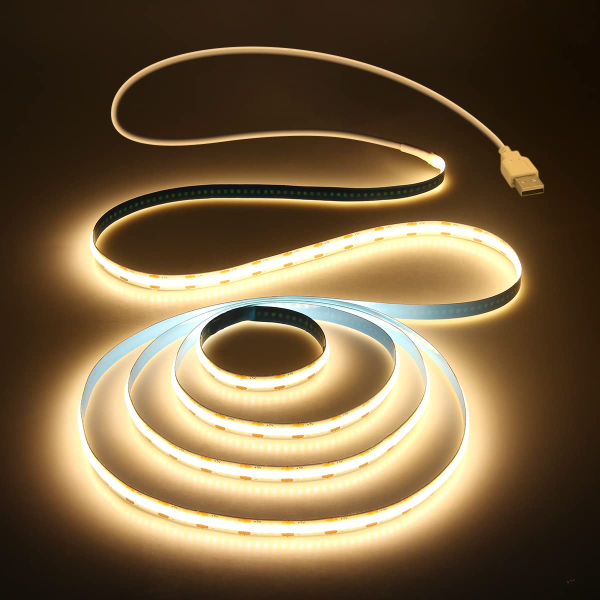 Aclorol 12V Red LED Lights for Bedroom 5M Fleixible COB LED Strip Light
