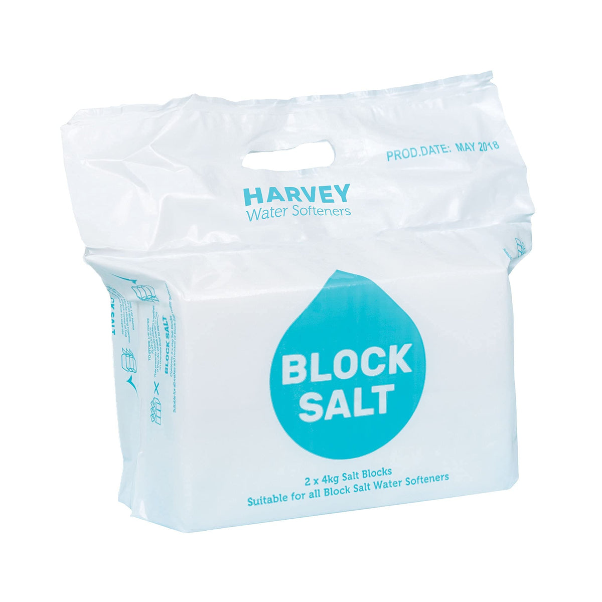 Harvey Block Salt for Water Softeners | Original Pure Grade A Food Quality Salt | 3 Bags, Securely Boxed | Each Bag Contains 2 Blocks | Efficient Softening Solution