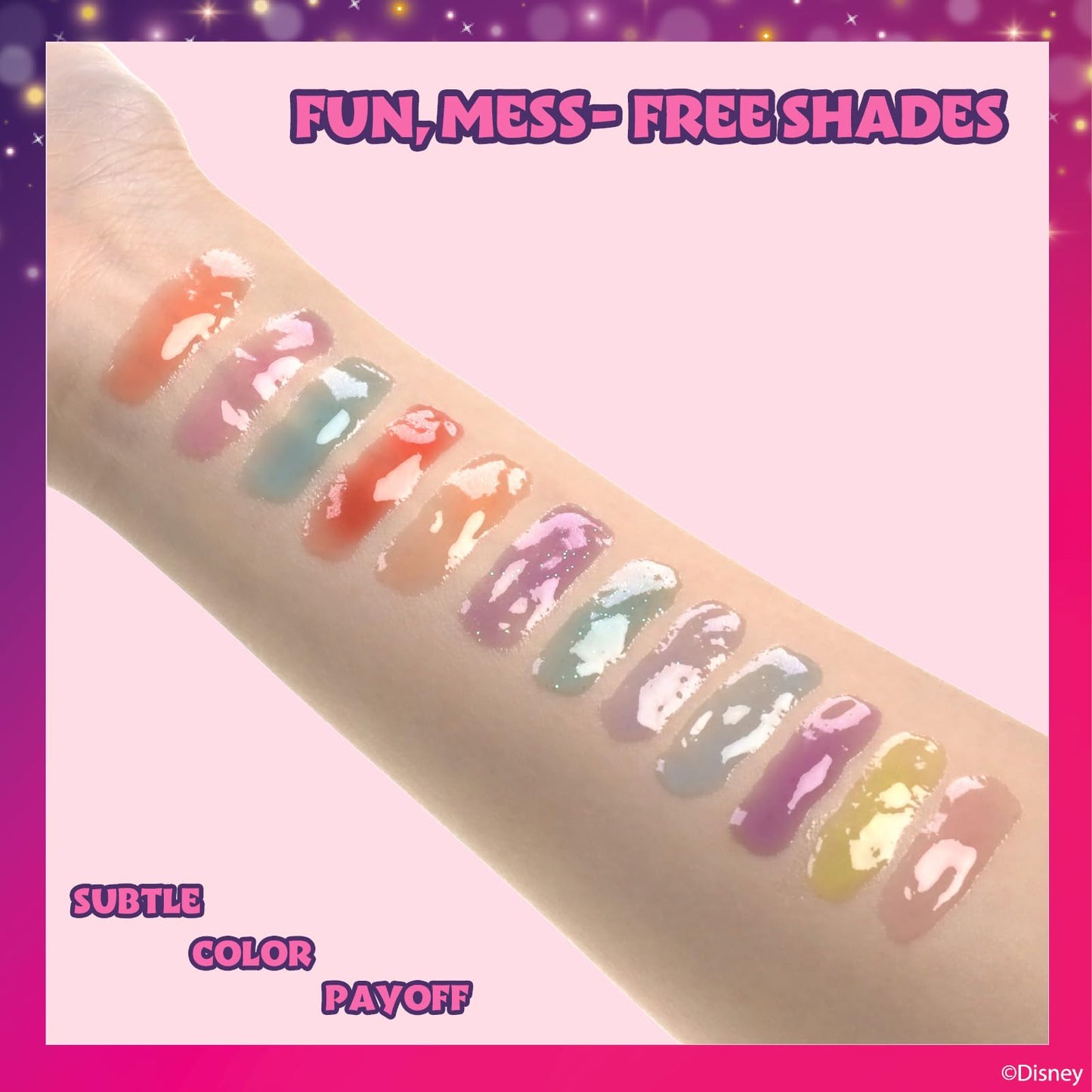 Disney Princess 12 Piece Plant Based Lip Gloss, Girls Party Favours, First Makeup Set for Girl, Perfect for Parties, Sleepovers and Birthday Gifts, Ages 3+, by Townley Girl