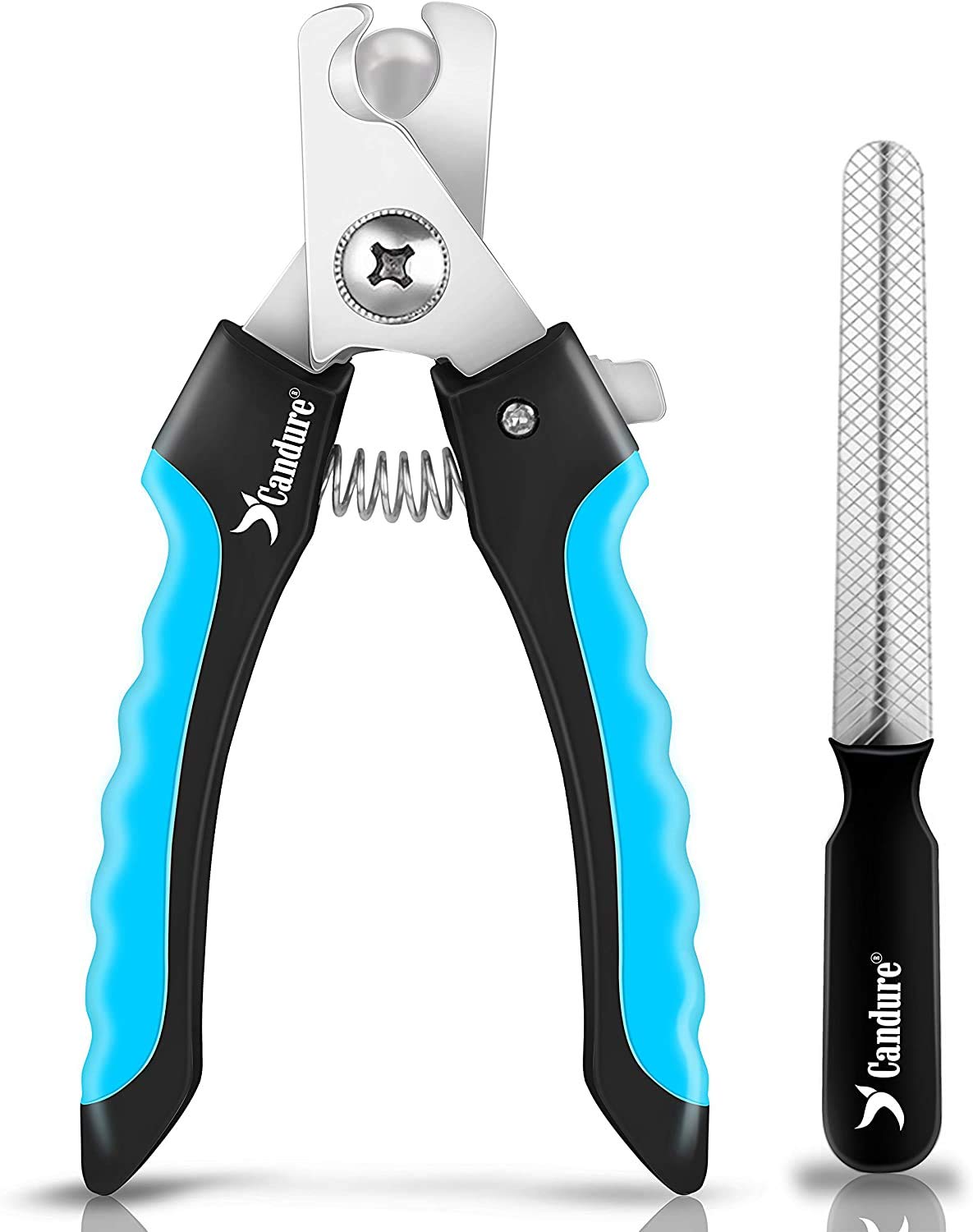 Candure Dog Nail Clippers for Large, Medium and Small Breed Professional Pet Nail Clipper Suitable for Cats, Rabbits and Guinea Pigs with Safety Lock (All Size Pets, Dark Blue)