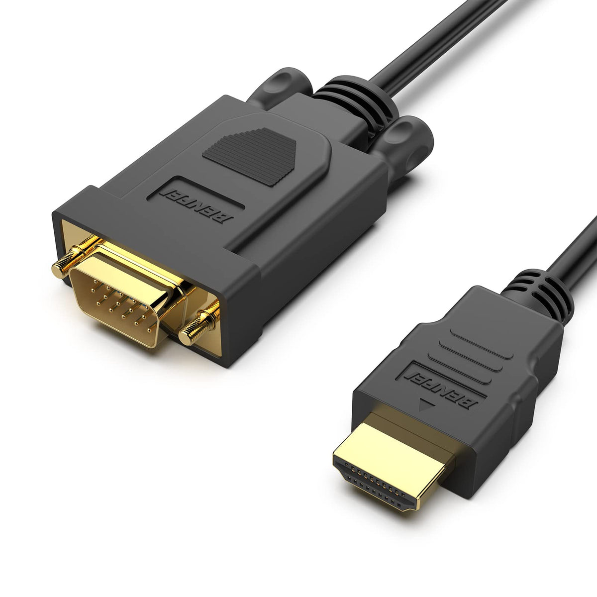 BENFEI HDMI to VGA, Gold-Plated HDMI to VGA 4.5M Cable (Male to Male) for Computer, Desktop, Laptop, PC, Monitor, Projector, HDTV, Chromebook, Raspberry Pi, Roku, Xbox and More - Black