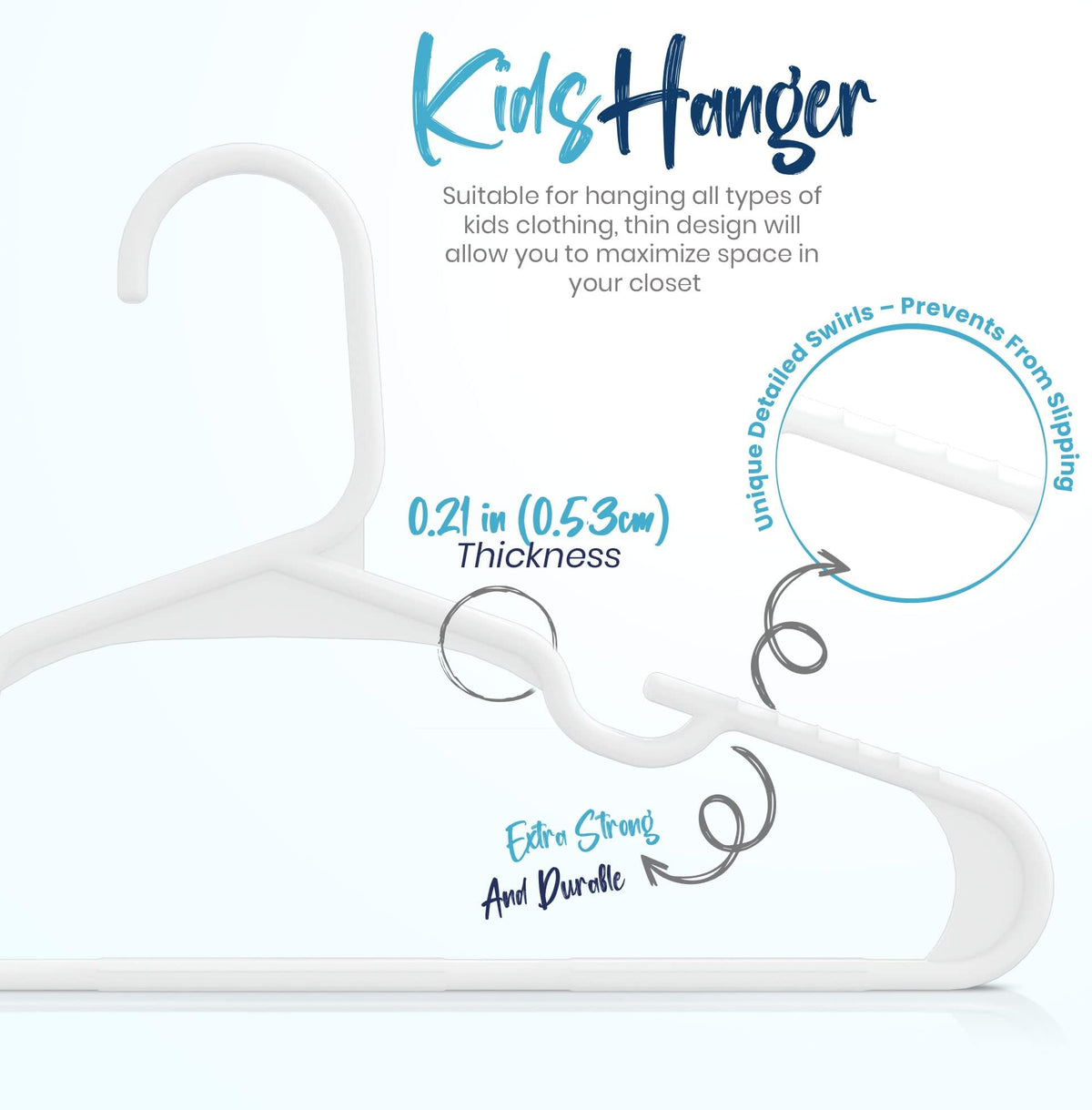 Utopia Home 20pcs Kids Hangers - 28cm Plastic Baby Hangers for Closet - Kids Hanger for Clothes and Baby Hanger for Closet - for Daily Standard Use (Grey)