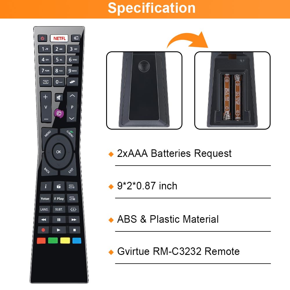Gvirtue 【Pack of 2】Replacement Remote Control Compatible with Roku Box Model: Roku 1, Roku 2(HD, XD, XS), Roku 3, Roku LT, HD, XD, XDS, Roku N1, Roku Express, Roku Express+