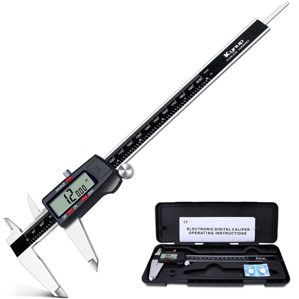 Kynup Digital Caliper 150mm, 6 inch Digital Vernier Caliper with LCD Screen