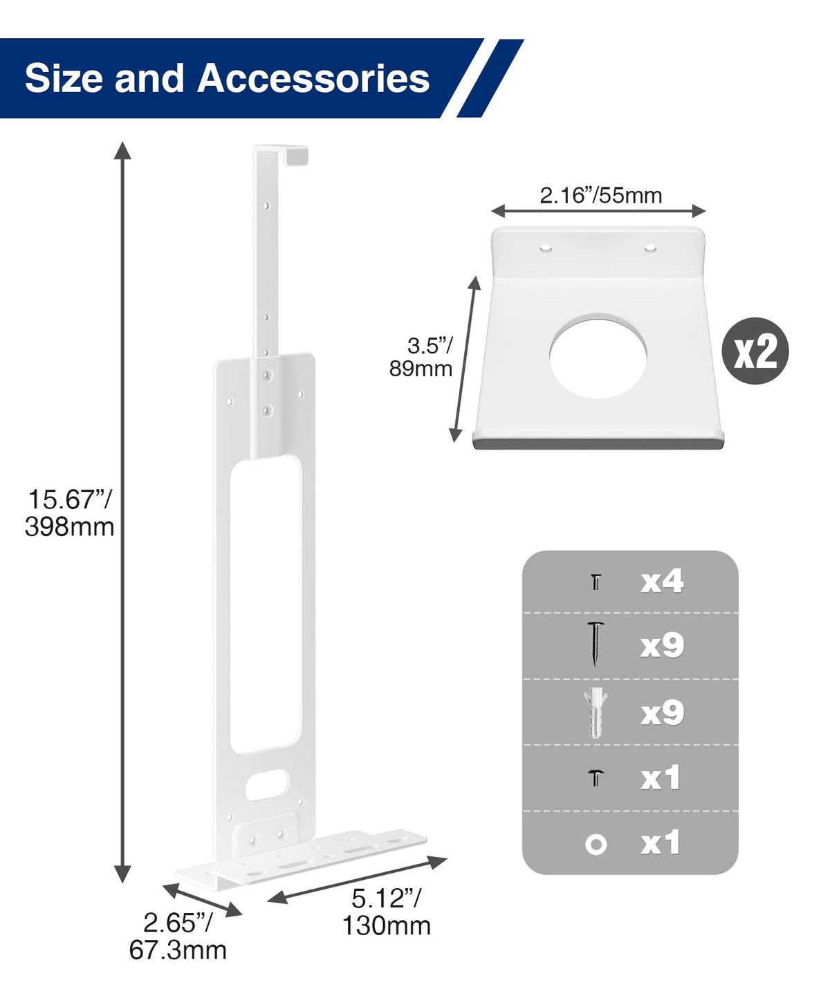 Console Holder Wall Mount for PS5:Gaming Stand for PlayStation 5 and 2 Controller Stand Kits Black