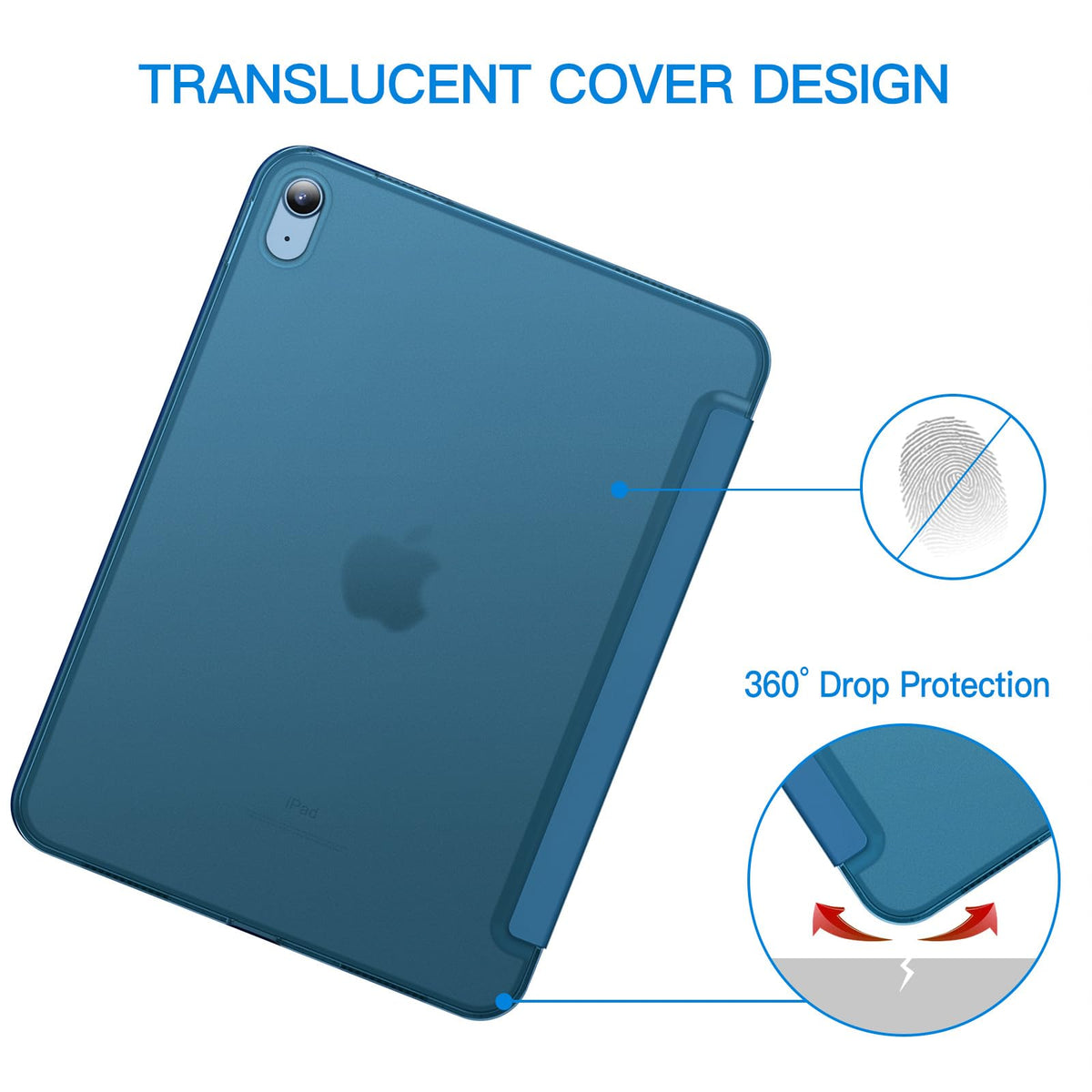 JETech Case for iPad (A16) 11th/10th Gen, Navy Blue