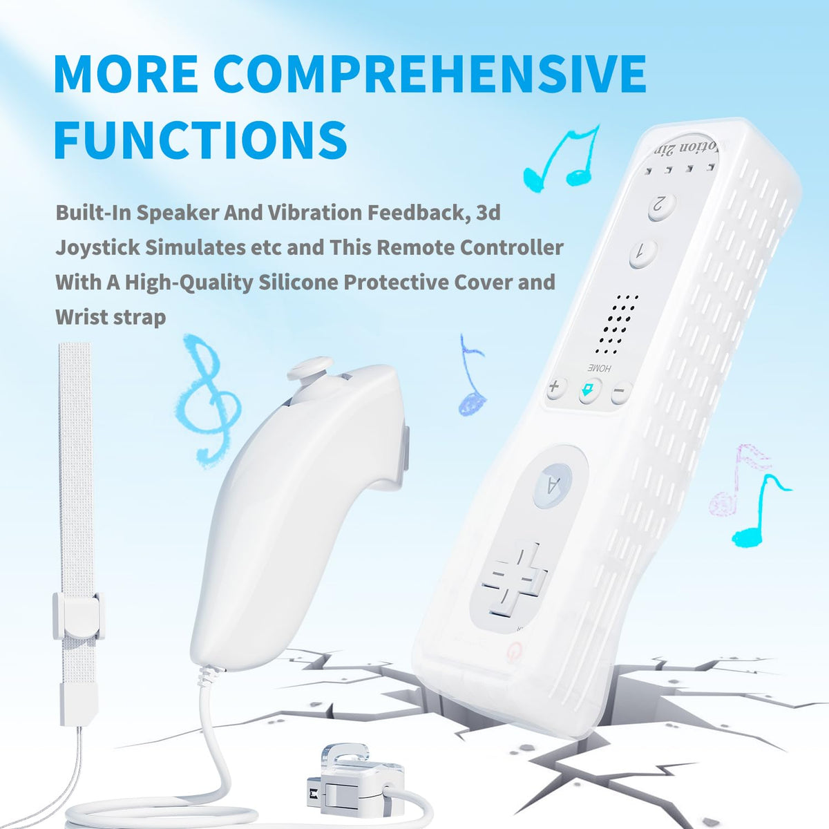 TechKen 2-Pack Wii Remote Plus with Built-in MotionPlus gyroscope, Compatible with all original Wii Remote accessories, Wii Controller for Wii/Wii U