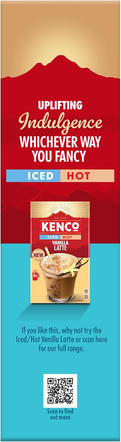 Kenco Iced Hot Salted Caramel Latte Sachets x8 (Pack of 5, Total 40 Sachets)