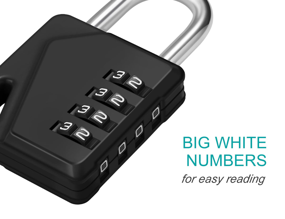 ZHEGE Combination Padlock, 4 Digit Coded Padlock (Sky Blue)